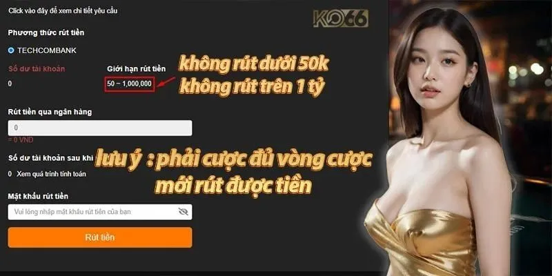 Trường hợp giao dịch rút không được